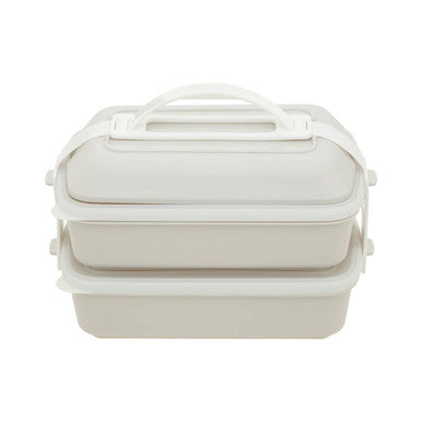Orsina Grub Tub Lunch Box – 2-Compartment Bento with Cutlery, Grey