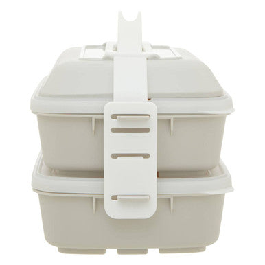 Orsina Grub Tub Lunch Box – 2-Compartment Bento with Cutlery, Grey