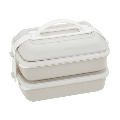 Orsina Grub Tub Lunch Box – 2-Compartment Bento with Cutlery, Grey