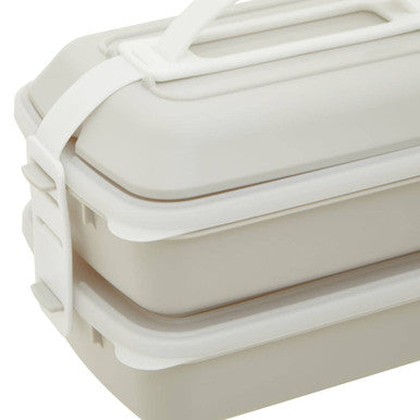 Orsina Grub Tub Lunch Box – 2-Compartment Bento with Cutlery, Grey