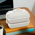 Orsina Grub Tub Lunch Box – 2-Compartment Bento with Cutlery, Grey