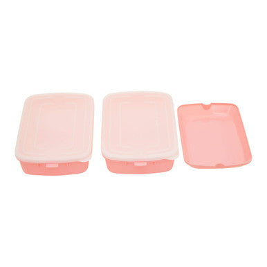 Orsina Grub Tub Pink Lunch Box with Cutlery | Dual Compartment Bento