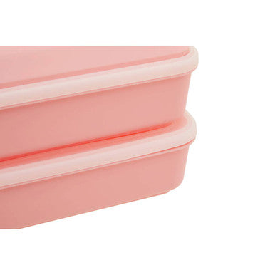 Orsina Grub Tub Pink Lunch Box with Cutlery | Dual Compartment Bento