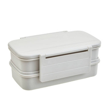 Orsina Grey Lunch Box with Cutlery – 2-Compartment Leakproof Bento