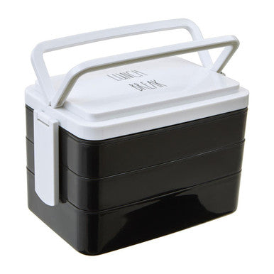 Orsina Grub Tub Bento Lunch Box with Cutlery – 3 Compartment Black