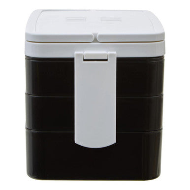 Orsina Grub Tub Bento Lunch Box with Cutlery – 3 Compartment Black