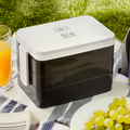 Orsina Grub Tub Bento Lunch Box with Cutlery – 3 Compartment Black