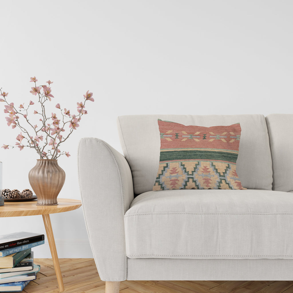 Turkish Kilim Vintage Cushion Cover - 58 x 40 cm