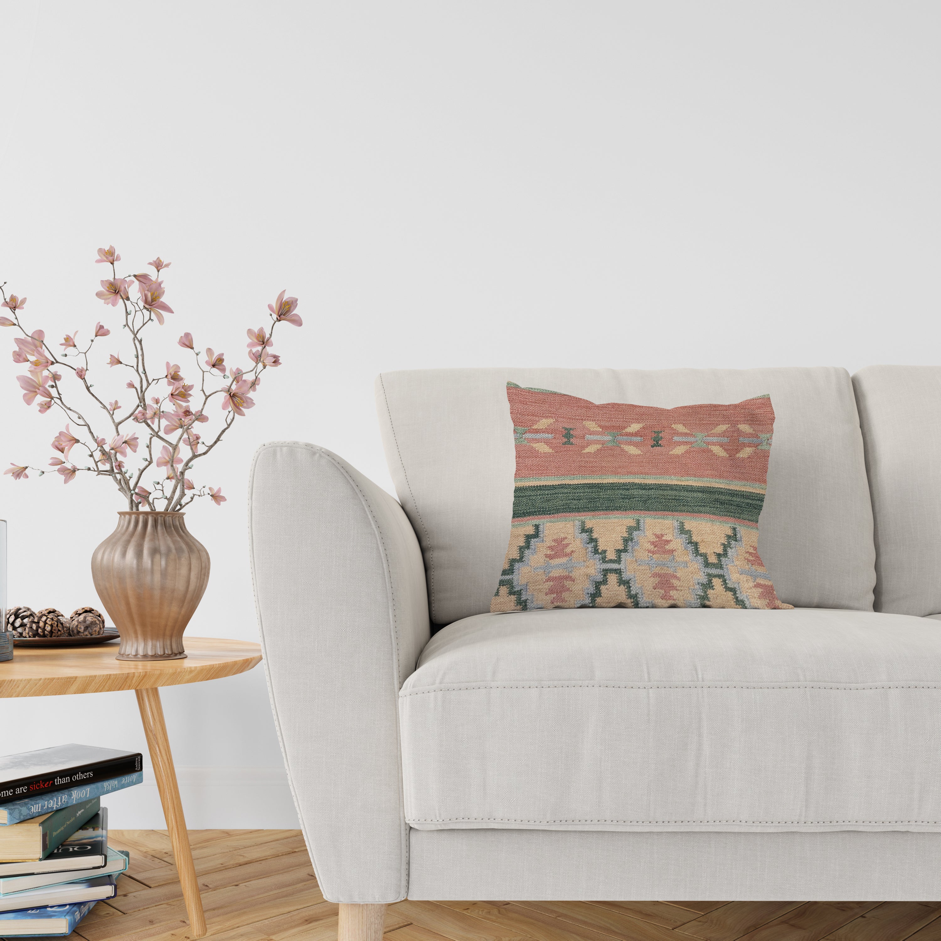 Turkish Kilim Vintage Cushion Cover - 58 x 40 cm