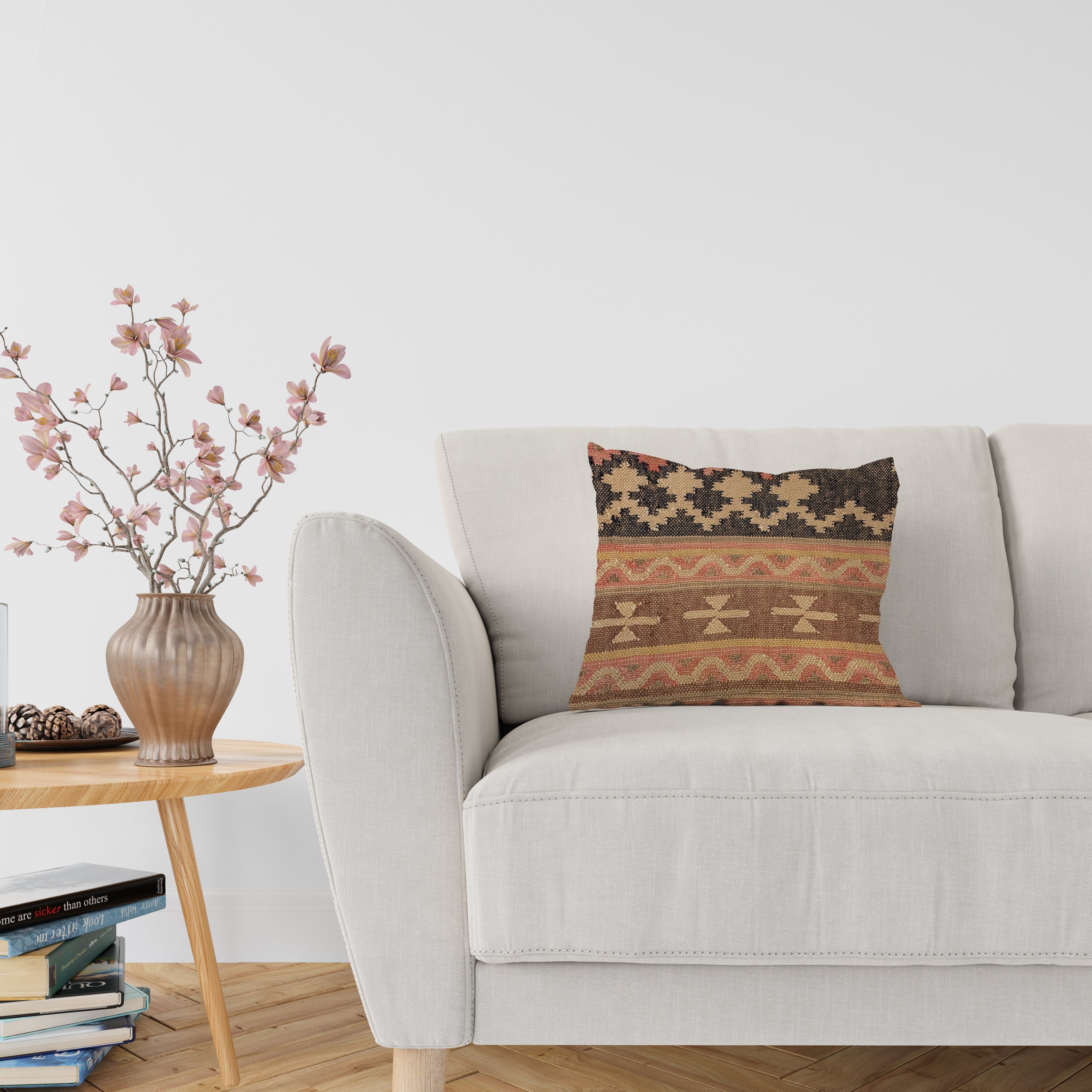 Turkish Kilim Vintage Cushion Cover - 56 x 40 cm