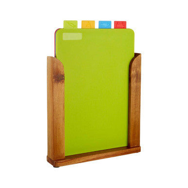 Orsina Dahra Set of 4 Colourful Chopping Boards with Wooden Stand