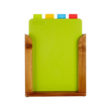 Orsina Dahra Set of 4 Colourful Chopping Boards with Wooden Stand
