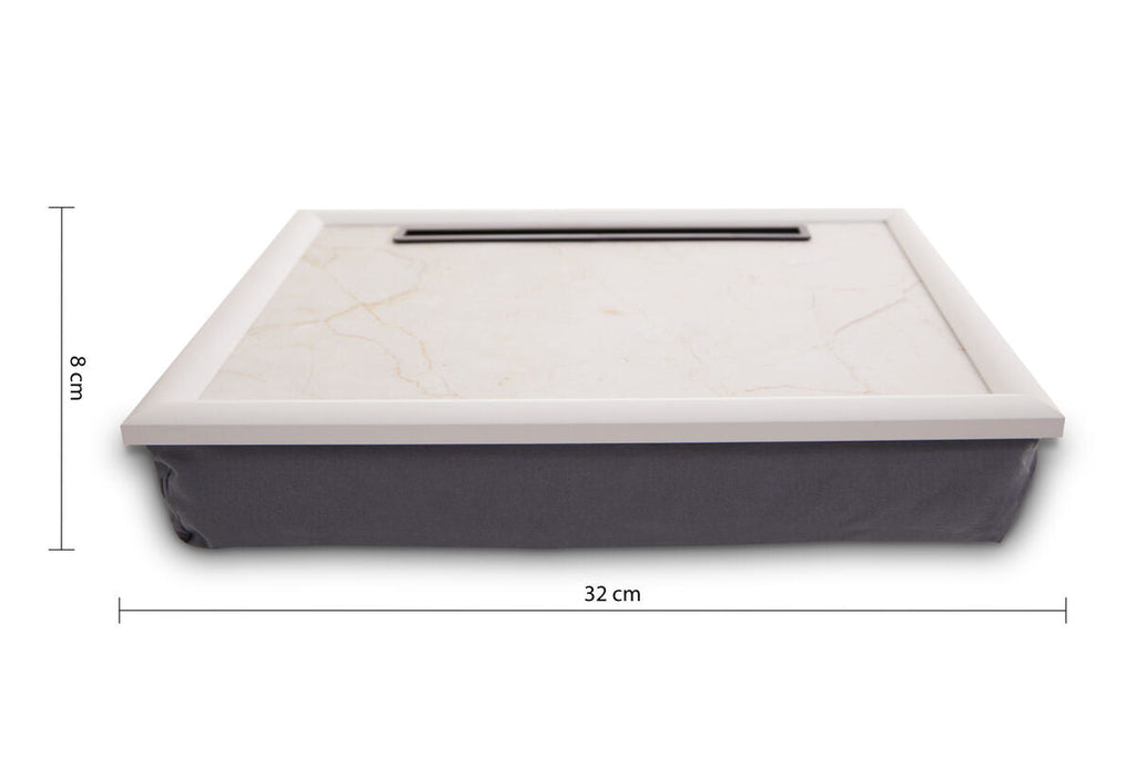 Orsina Ecru Marble Lap Tray with iPad Holder and Microbead Cushion