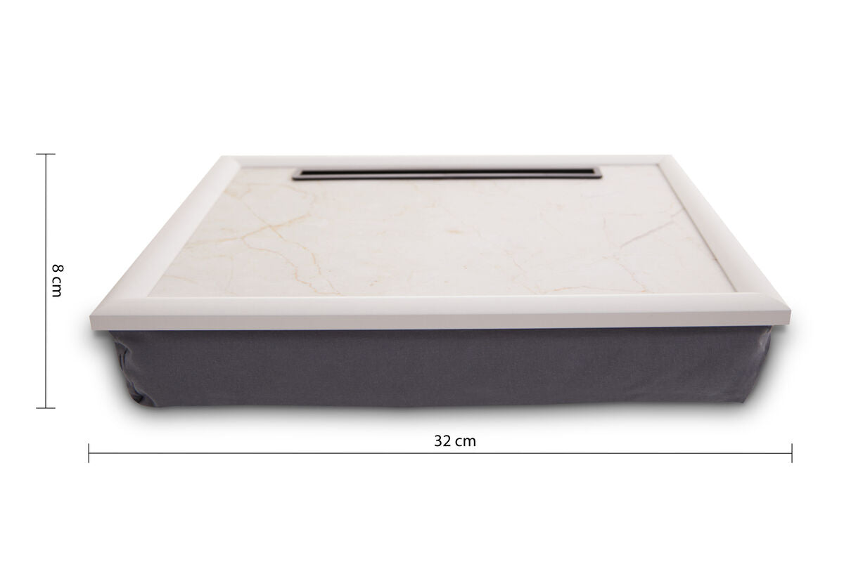 Orsina Ecru Marble Lap Tray with iPad Holder and Microbead Cushion