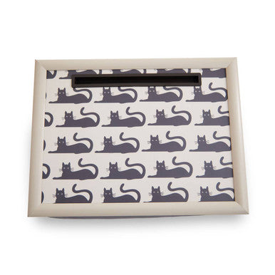 Orsina Black Cat Lap Tray with Tablet Holder – Cushioned Bed Desk