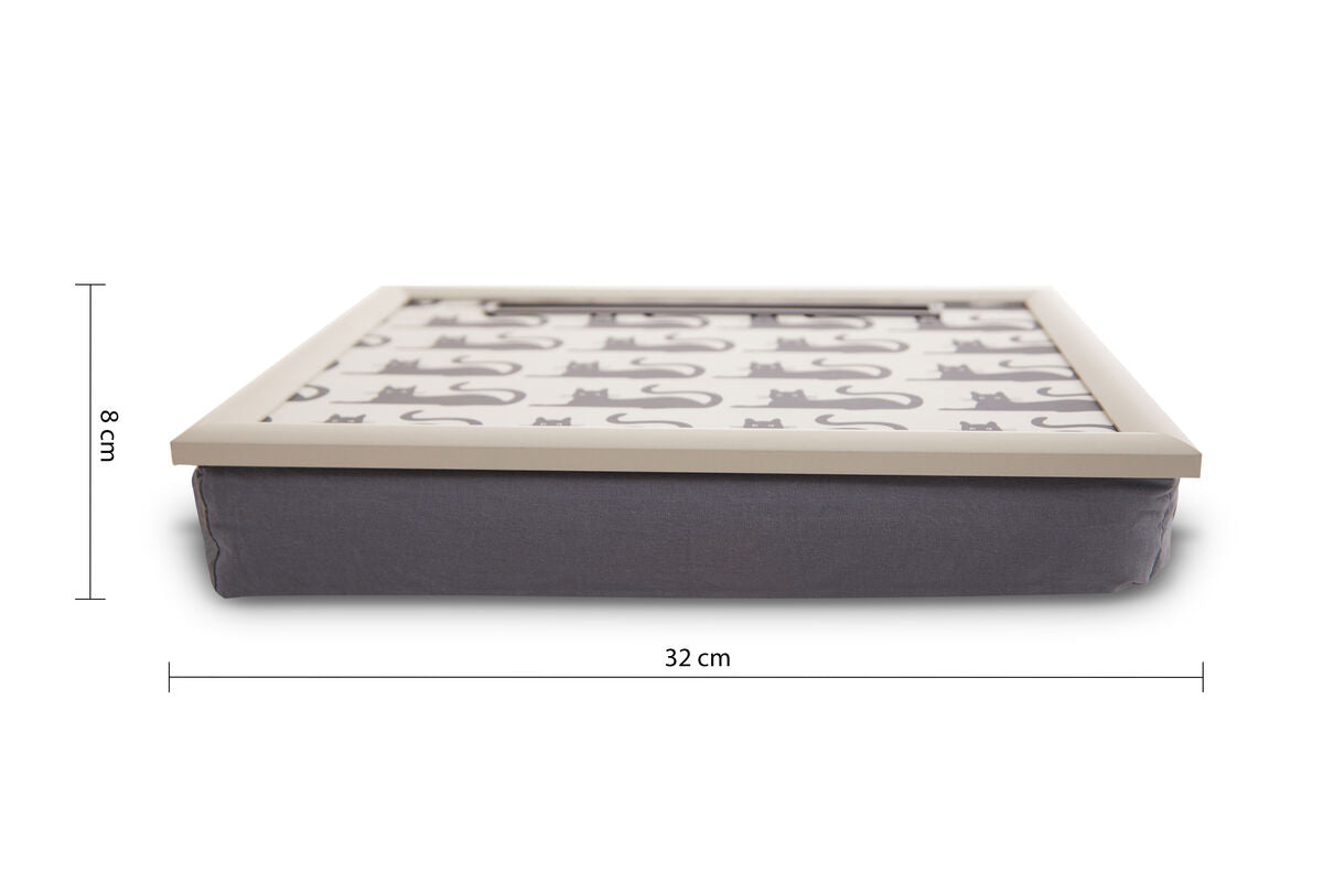 Orsina Black Cat Lap Tray with Tablet Holder – Cushioned Bed Desk