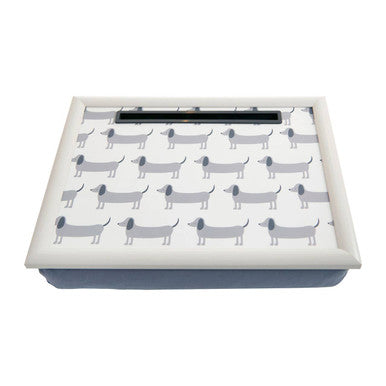 Orsina Dachshund Lap Tray with Tablet Holder | Cushioned Bed Desk