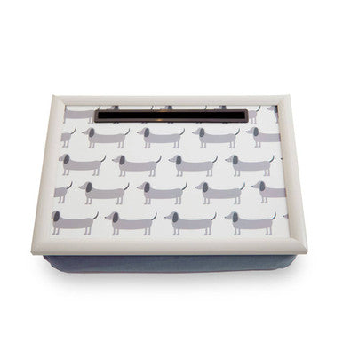 Orsina Dachshund Lap Tray with Tablet Holder | Cushioned Bed Desk