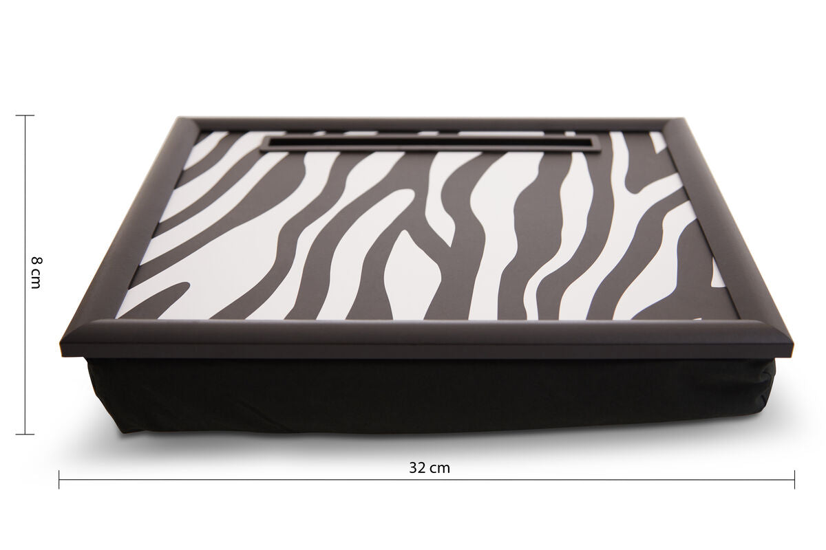 Orsina Mono Zebra Lap Tray with iPad Holder and Microbead Cushion