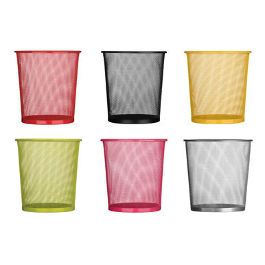 Orsina Den Small Matt Silver Mesh Waste Paper Basket – Metal Bin