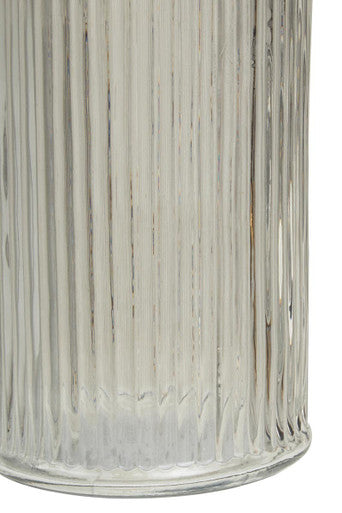 Orsina Garner 2400ml Ribbed Glass Storage Jar with Mango Wood Lid