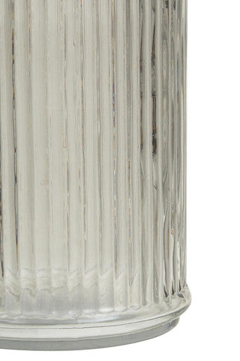 Orsina Garner Ribbed Glass Storage Jar with Mango Wood Lid – 2000ml