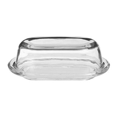 Orsina Olivia Clear Glass Butter Dish – Oval Serving Dish with Lid