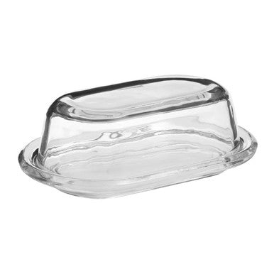 Orsina Olivia Clear Glass Butter Dish – Oval Serving Dish with Lid