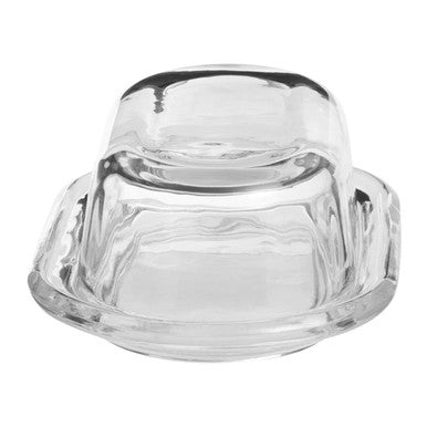 Orsina Olivia Clear Glass Butter Dish – Oval Serving Dish with Lid