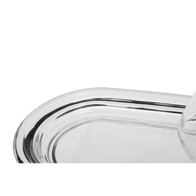 Orsina Olivia Clear Glass Butter Dish – Oval Serving Dish with Lid