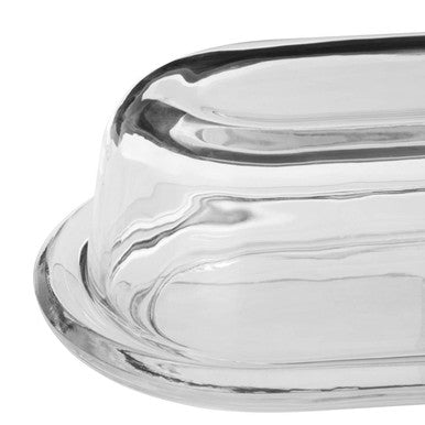 Orsina Olivia Clear Glass Butter Dish – Oval Serving Dish with Lid