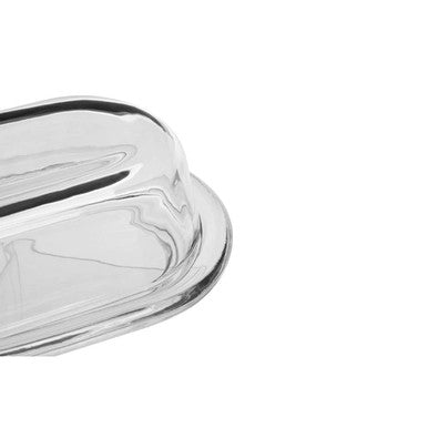 Orsina Olivia Clear Glass Butter Dish – Oval Serving Dish with Lid