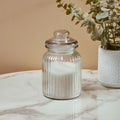 Orsina Abbie Ribbed Glass Storage Jar | 1000ml Airtight Kitchen Canister