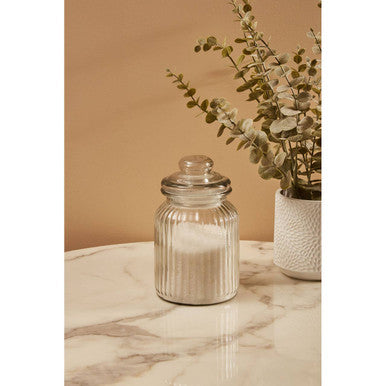 Orsina Abbie Ribbed Glass Storage Jar | 1000ml Airtight Kitchen Canister
