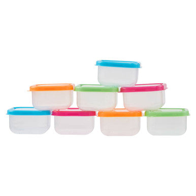 Orsina Mini Plastic Food Storage Containers | Set of 8 with Color Lids