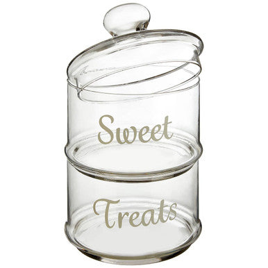 Orsina Olivia Stackable 2 Tier Glass Storage Jar for Kitchen & Candy