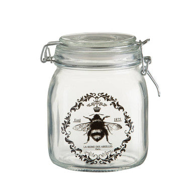 Orsina Queen Bee Glass Storage Jar – 1000ml Airtight Clip Top Canister