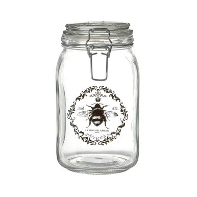 Orsina Queen Bee Glass Storage Jar | 1700ml Swing Clip Kitchen Canister