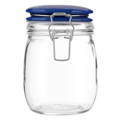 Orsina Pretty Things Glass Food Storage Jar with Blue Clip Lid – 750ml
