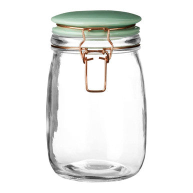 Orsina Retro Glass Storage Jar – 1000ml Airtight Pastel Green Lid