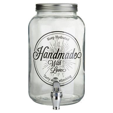 Orsina Lea Glass Drinks Dispenser – 3.5L Mason Jar Style Beverage Server
