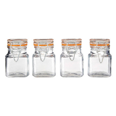 Orsina Luca Airtight Glass Jars with Clip Top Lids - Set of 4