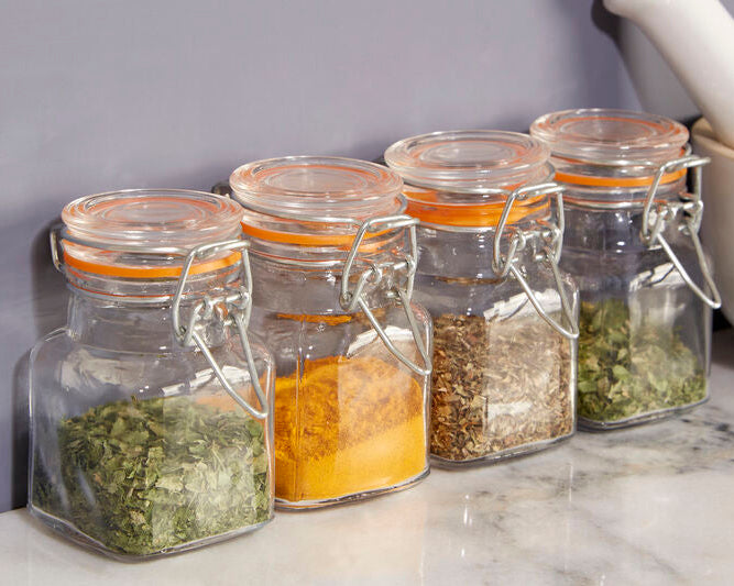 Orsina Luca Airtight Glass Jars with Clip Top Lids - Set of 4