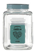 Orsina Luca Large Square Glass Storage Jar with Assorted Color Lid