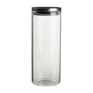 Orsina Freska 1600ml Glass Storage Jar with Airtight Silver Lid