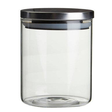 Orsina Freska Glass Storage Jar with Airtight Silver Lid – 700ml