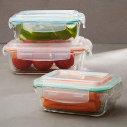 Orsina Freska Set of 3 Rectangular Borosilicate Glass Food Containers