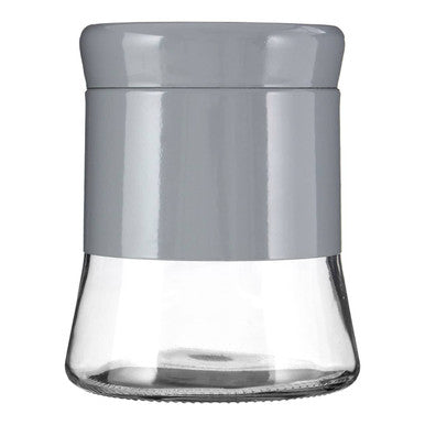 Orsina Luca Grey Steel and Glass Storage Jar - 800ml Kitchen Canister