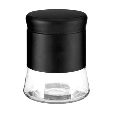 Orsina Luca Black Steel and Glass Food Storage Jar - 800ml Canister