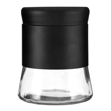 Orsina Luca Black Steel and Glass Food Storage Jar - 800ml Canister